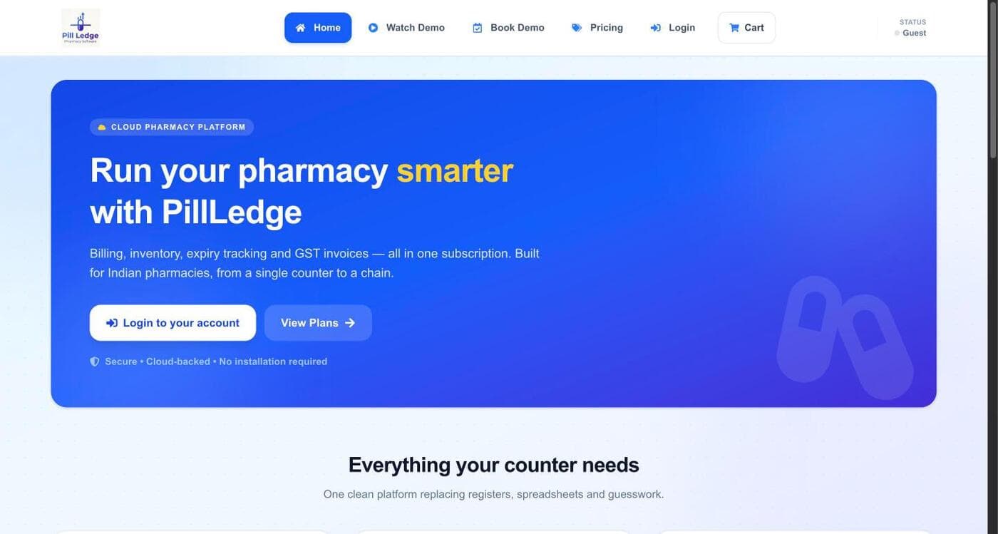 PillLedge product screenshot