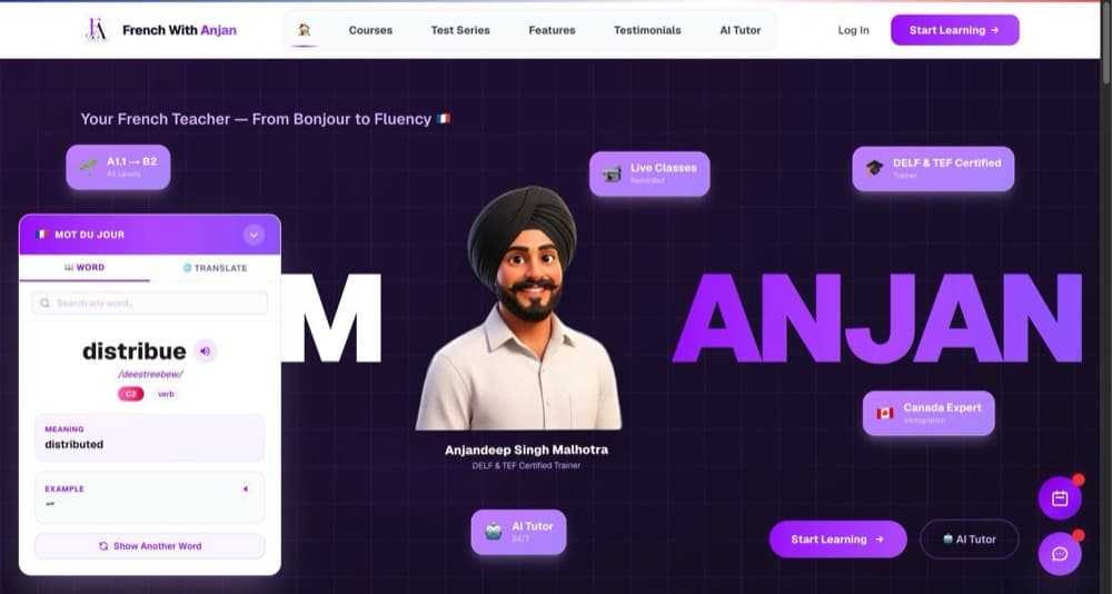 FrenchWithAnjan — website built by Omniaiverse