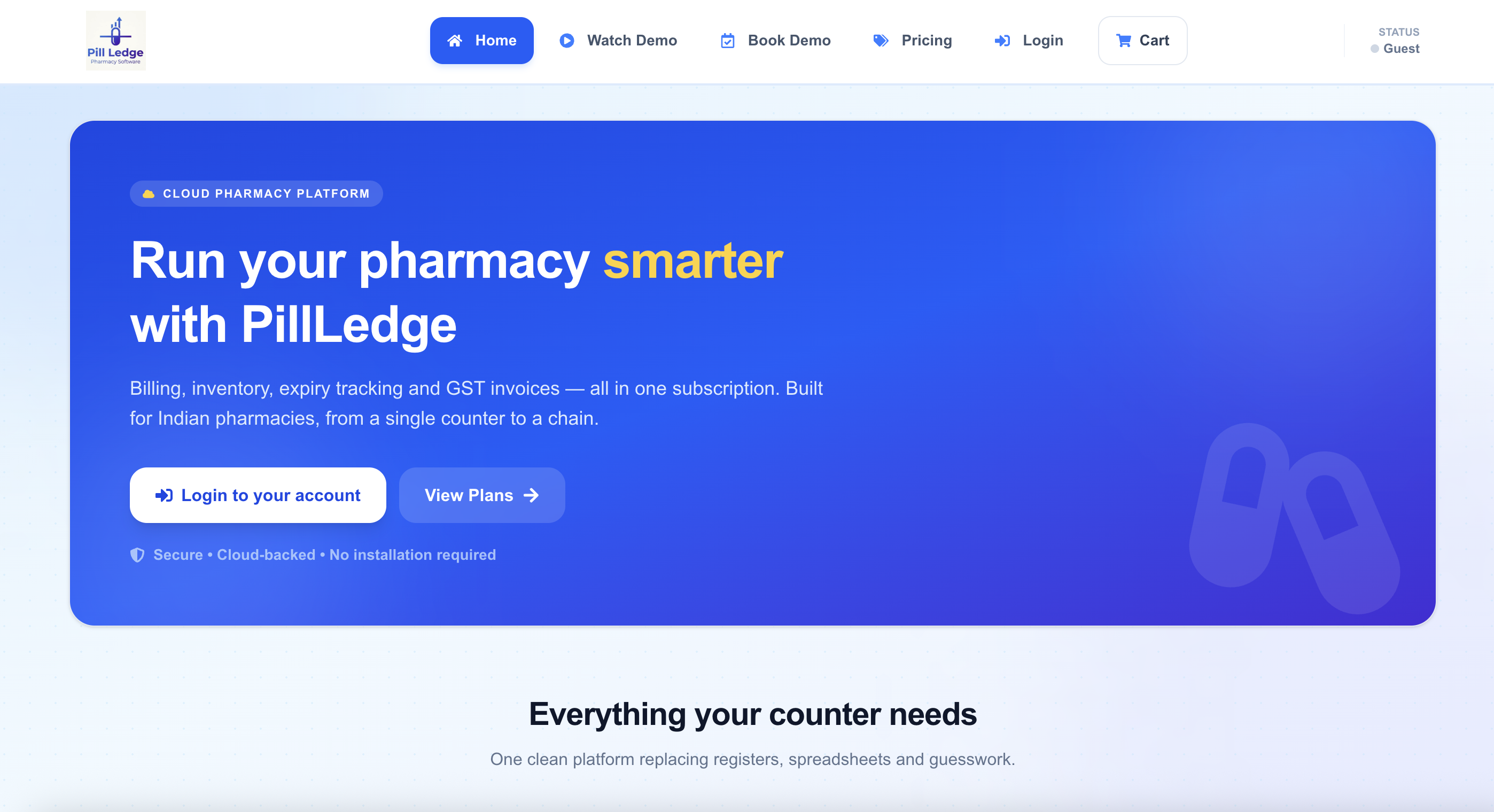 PillLedge product screenshot